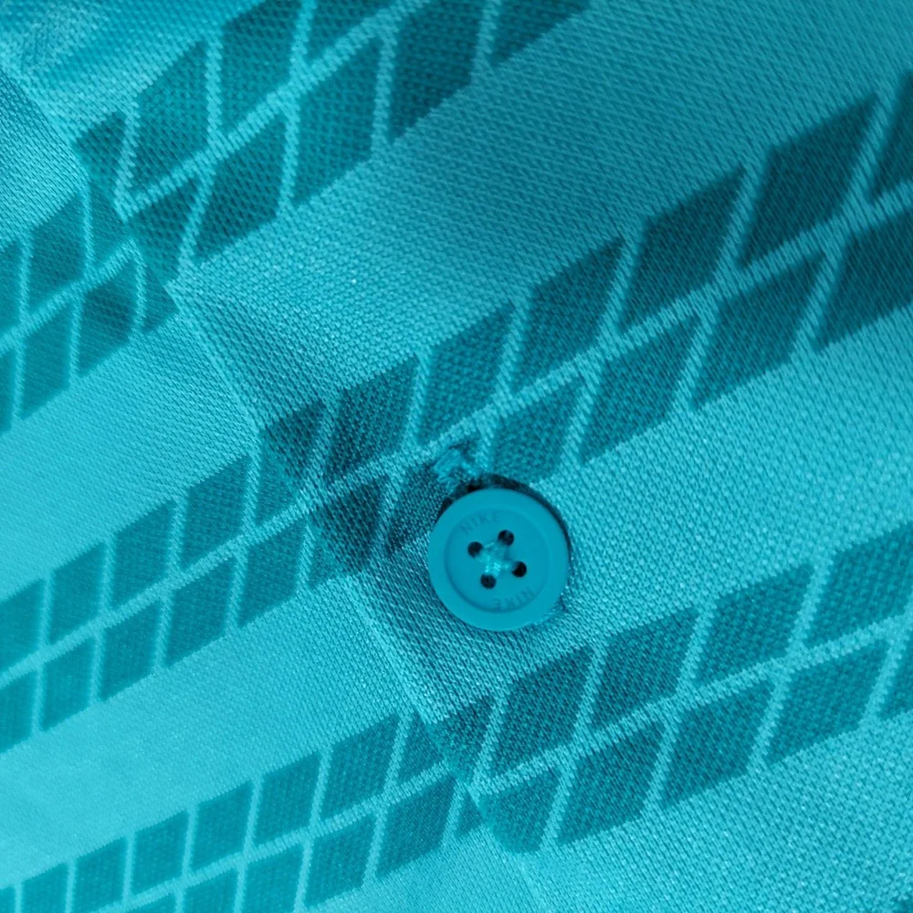 Nike Men Polo XL Teal Miami Dolphins NFL Football Dri-Fit Striped Performance